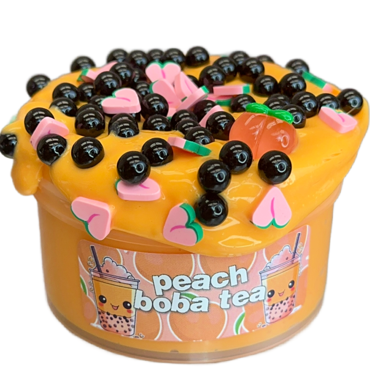 Peach Boba Tea Slime